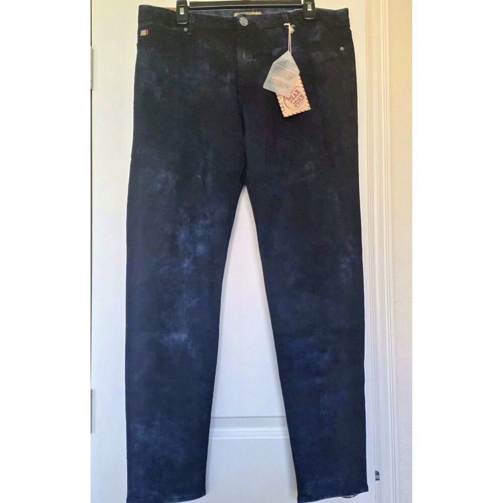Dear John Metro Jegging Sz 32 Blue Black City Designer Acid Wash Skinny Stretch